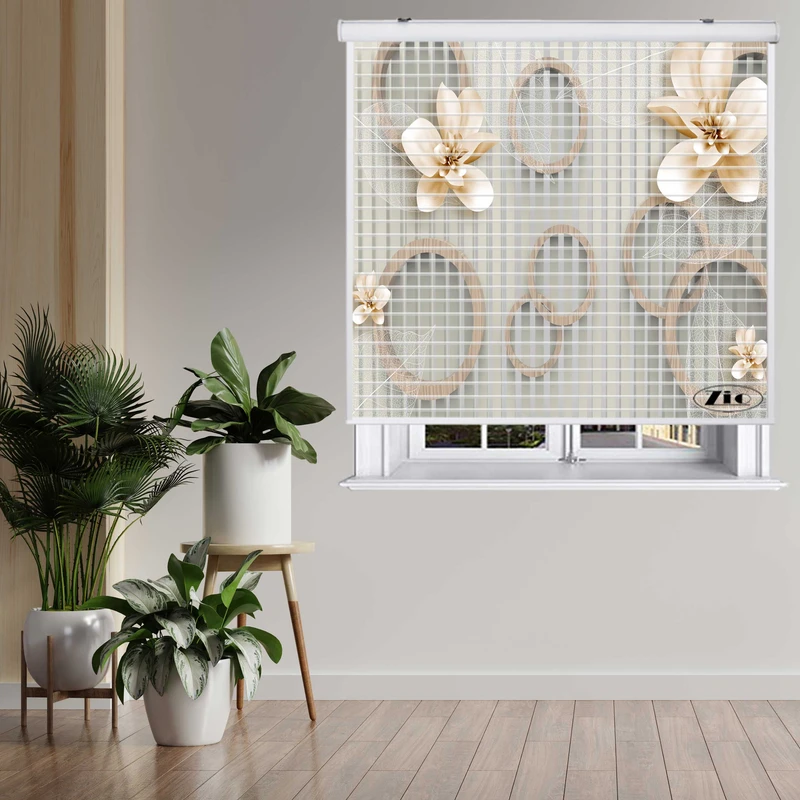 پرده زبرا زیو مدل سیلوئت 3D1485 سایز 150x150 سانتی متر