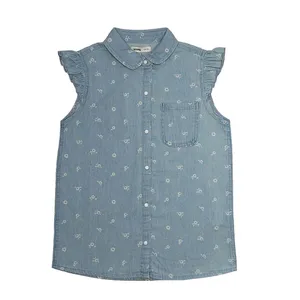 شومیز بدون آستین یقه برگردان دخترانه سین سی مدل 6658