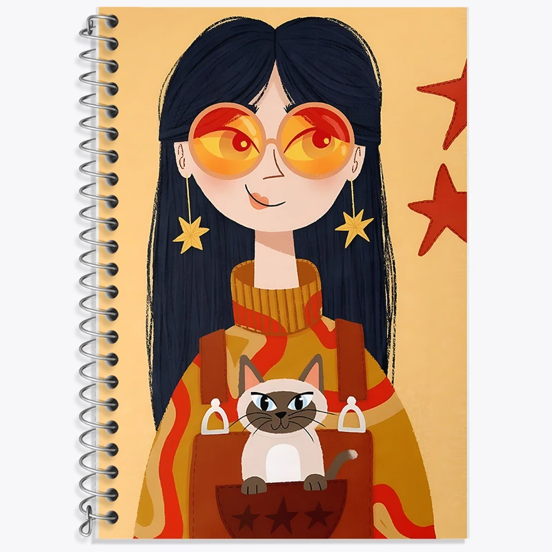 دفتر زبان 50 برگ خندالو مدل دو خط طرح دخترانه کد F7660