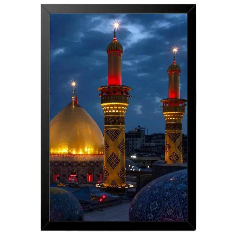 تابلو بکلیت طرح حرم مطهر امام حسین علیه السلام (کربلا) مدل B-po2153 فریم مشکی