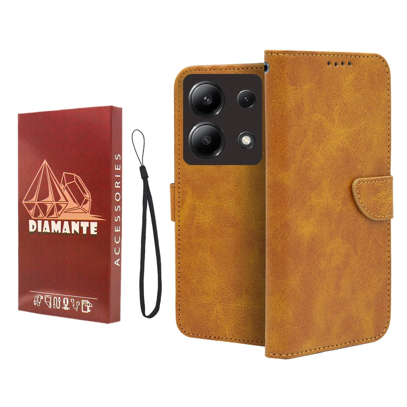 کیف کلاسوری دیامانته مدل Mortand Ros مناسب برای گوشی موبایل شیائومی Redmi Note 14s به همراه بندآویز