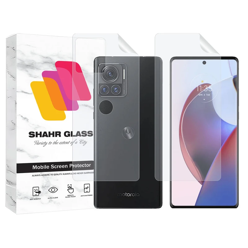 محافظ صفحه نمایش شهر گلس مدل MTNANFBSH مناسب برای گوشی موبایل موتورولا Moto X30 Pro به همراه محافظ پشت گوشی