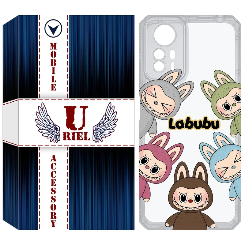 کاور یوریل مدل Clear کد 102 طرح لبوبو Labubu مناسب برای گوشی موبایل شیائومی Redmi Note 12S