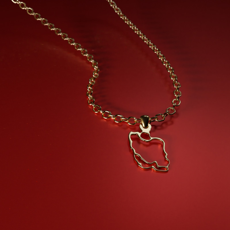 آویز گردنبند طلا 18 عیار زنانه مدوپد مدل  نقشه ایران کد kc18701