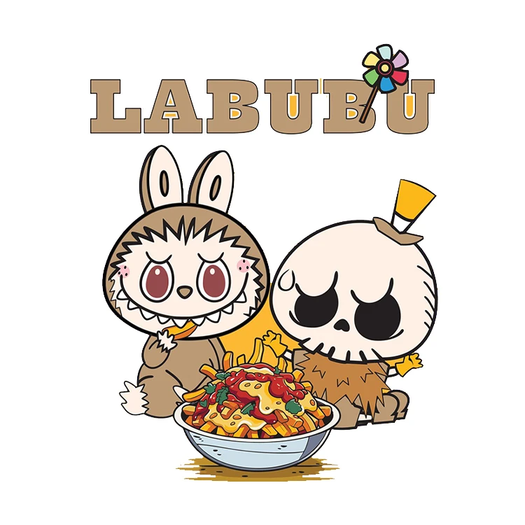 استیکر پارچه و لباس پاد آفرین مدل لبوبو قهوه ای کد 36