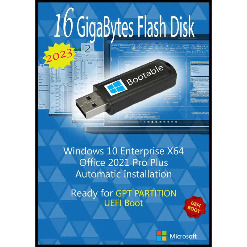سیستم عامل Windows 10 Enterprise X64 UEFI - Office 2021 Pro Plus نشر مایکروسافت