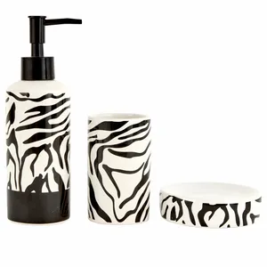 ست سرویس بهداشتی سه پارچه کاراجا هوم مدل Zebra گورخری