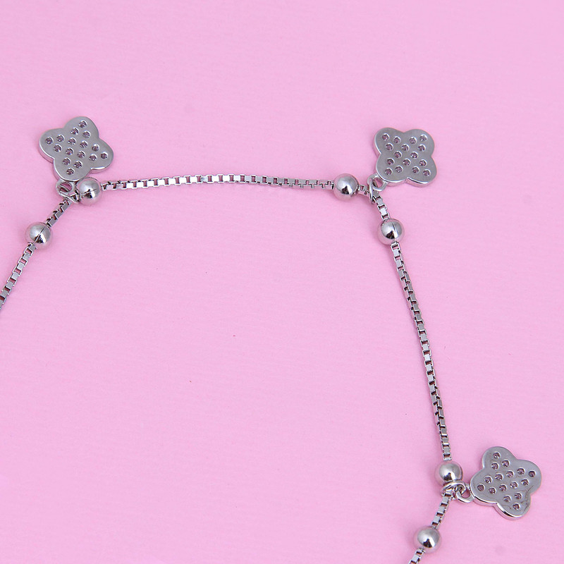 پابند نقره زنانه  بازرگانی میلادی مدل چهار پر کد DP_590