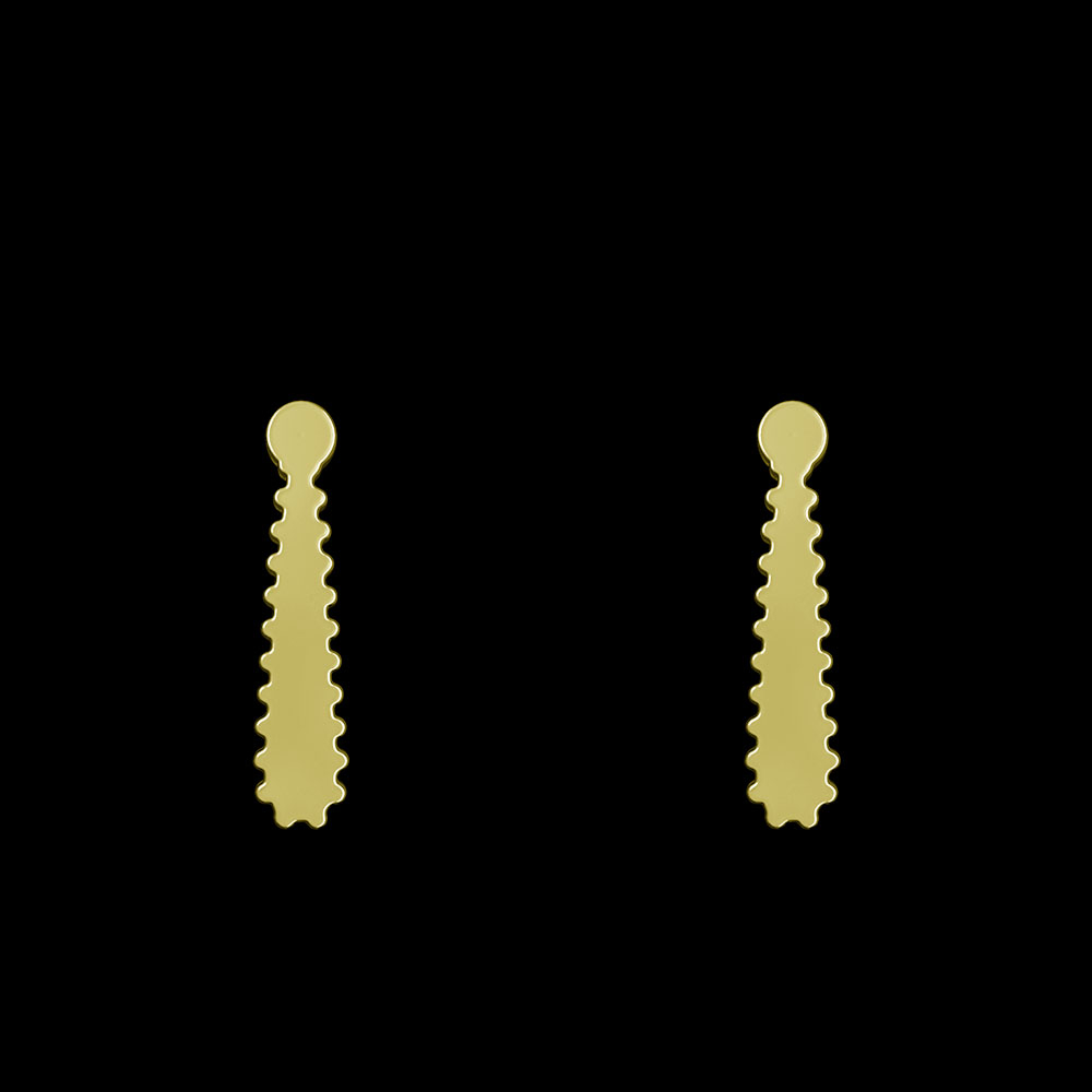 گوشواره طلا 18 عیار زنانه مدوپد مدل هندسی کد GA1-14079