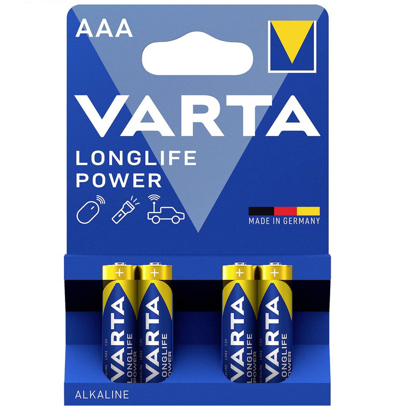 باتری نیم قلمی وارتا مدل LONG LIFE POWER بسته چهار عددی