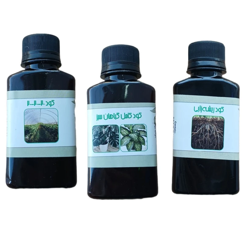 کود مایع کامل سه بیست و کود ریشه زایی و کود کامل گیاهان سبز مدل life drop حجم 110 میلی لیتر بسته 3 عددی