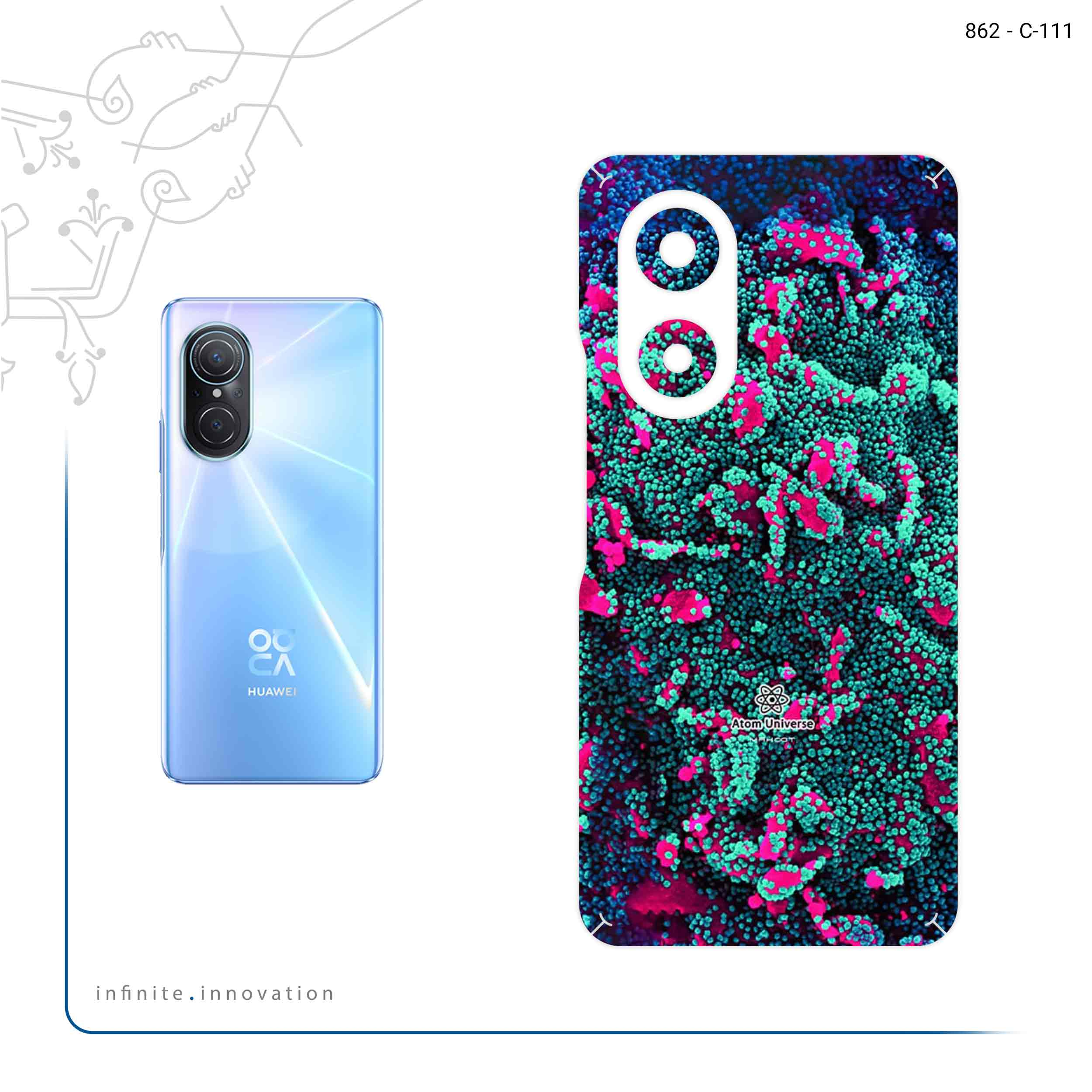 برچسب پوششی ماهوت مدل Atom Universe 8 مناسب برای گوشی موبایل هوآوی Nova 9 SE