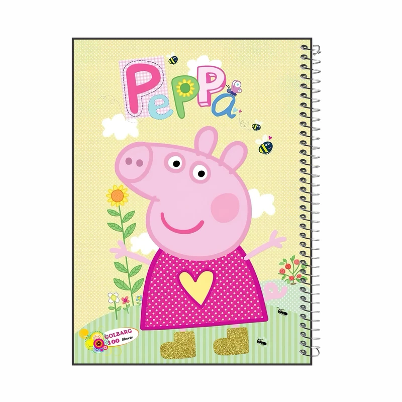 دفتر مشق 100 برگ گلبرگ مدل پپاپیک کد 8624