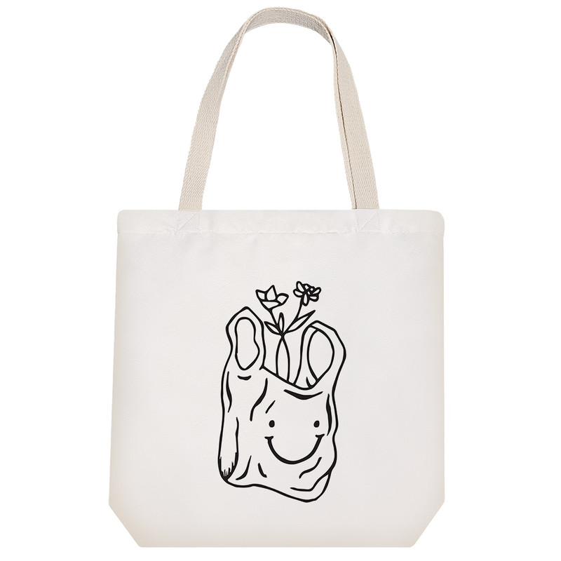 ساک خرید پارچه ای خندالو طرح کیسه گل مدل توت بگ کد 6794