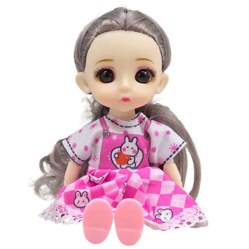 عروسک روسی ناب سل مدل دختر چشم تیله ای مفصلی کد NAA006 ارتفاع 16 سانتی متر