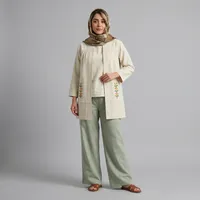 مانتو جلو باز زیر باسن زنانه مدل Flora Edge
