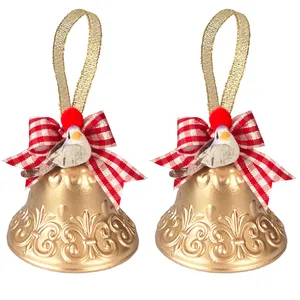آویز تزیینی مدل زنگوله کریسمس کد 11 مجموعه 2 عددی