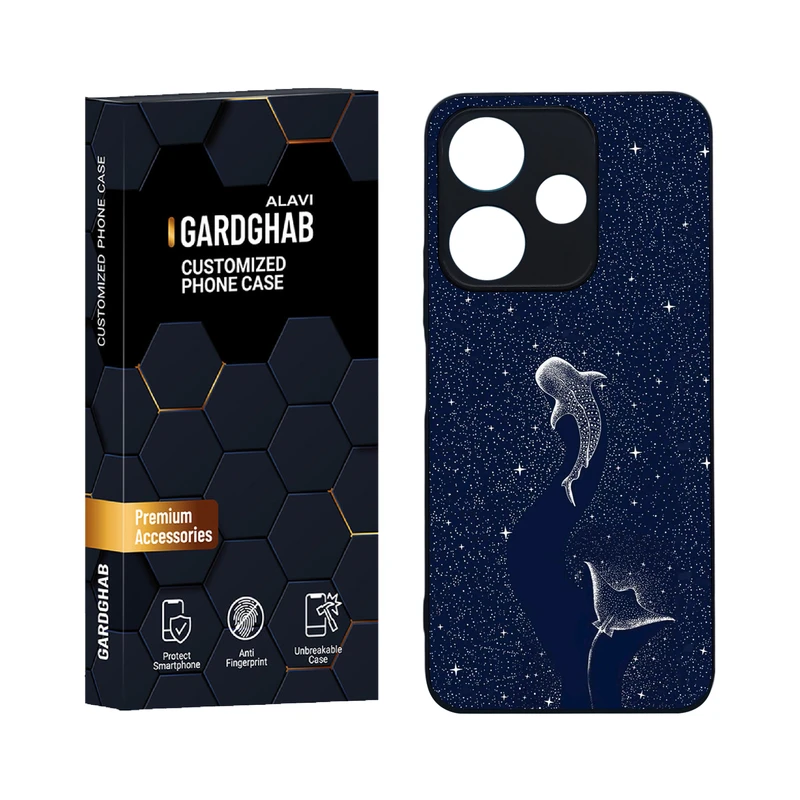 کاور گارد قاب علوی مدل دورژله ای هنری مناسب برای گوشی موبایل شیائومی Redmi 13 4G / 5G