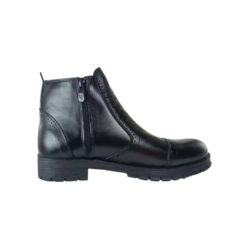 نیم بوت مردانه مدل بغل زیپ چرم طبیعی کد si33