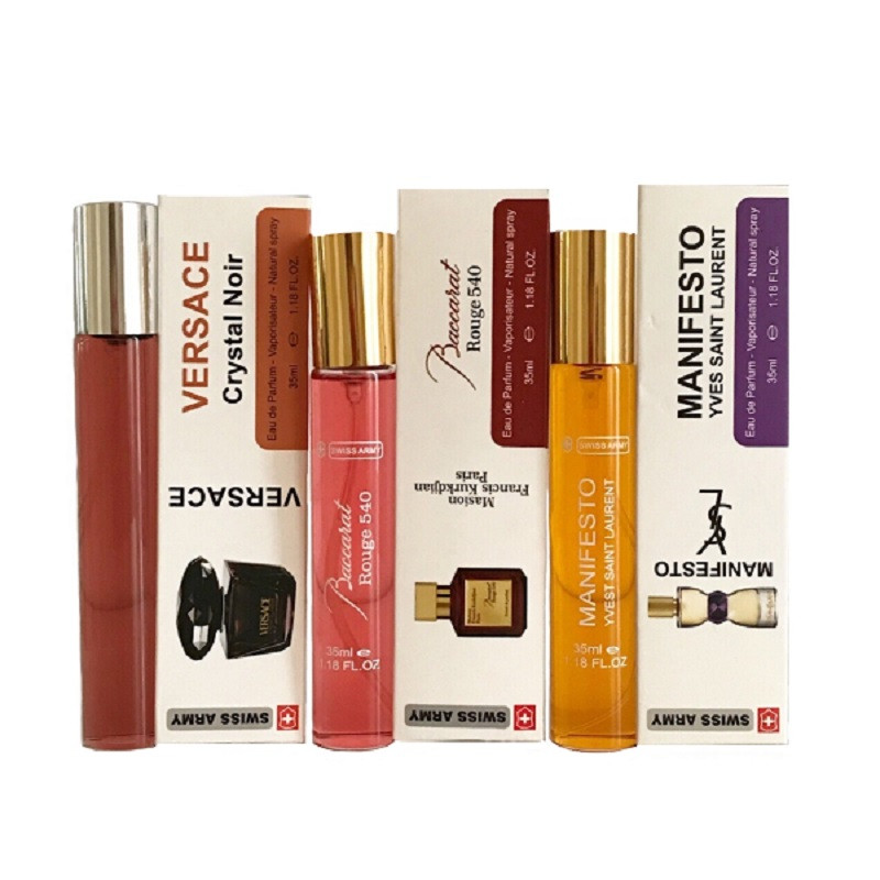 عطر جیبی زنانه سوئیس آرمی مدل پی 90 حجم 35 میلی لیتر مجموعه 3 عددی عطر جیبی زنانه سوئیس آرمی مدل پی 90 حجم 35 میلی لیتر مجموعه 3 عددی
