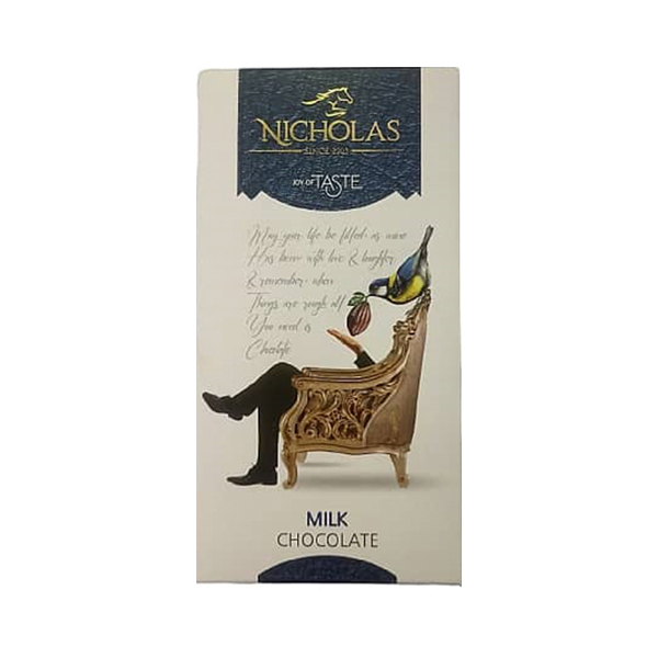 شکلات تخته ای شیری نیکولاس -80 گرم