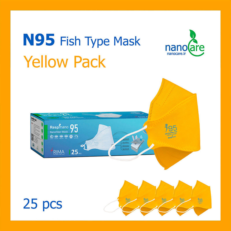 ماسک تنفسی ریما مدل سه بعدی N95 نانو کد Yellow-F95 بسته 25 عددی ماسک تنفسی ریما مدل سه بعدی N95 نانو کد Yellow-F95 بسته 25 عددی