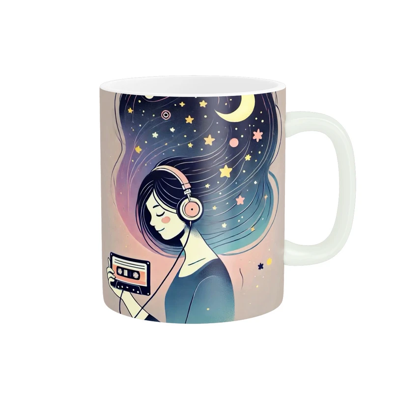 ماگ پاد آفرین مدل دختر و موسیقی کد 151