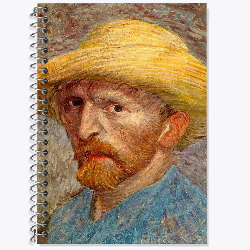 دفتر زبان 50 برگ خندالو مدل دو خط طرح سلف پرتره ونگوگ کد 3726