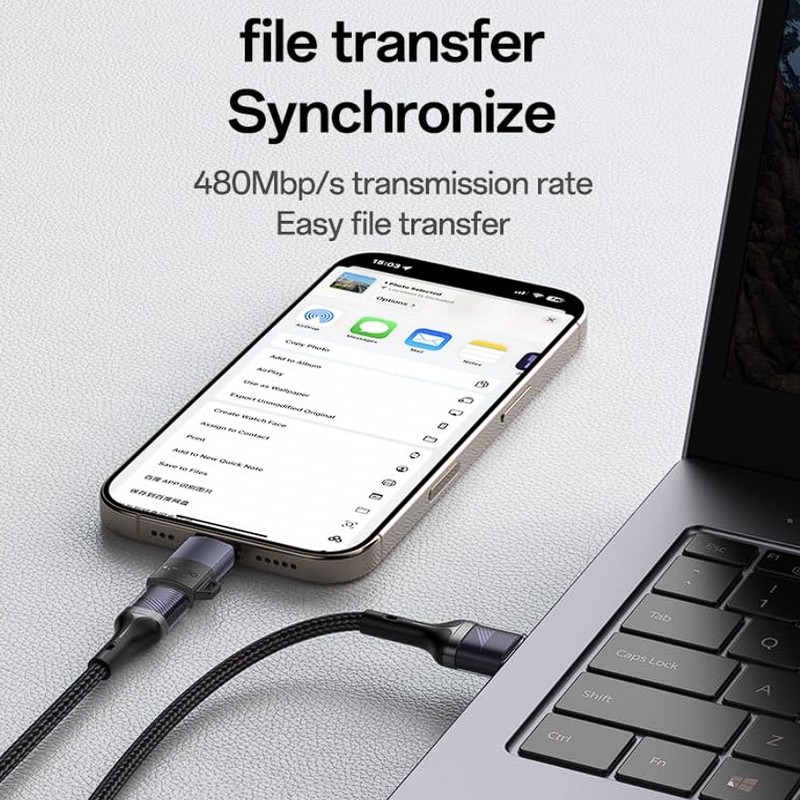 مبدل usb-C به لایتنینگ یسیدو مدل GS28