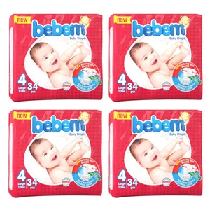 پوشک ببم مدل چسبی سایز 4 چهار بسته 34 عددی