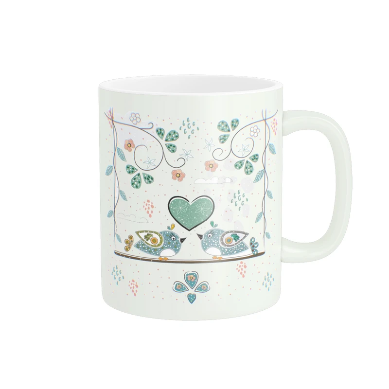 ماگ طرح انیمه ی قلب و پرنده ها کد 1336