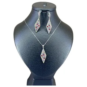 نیم ست نقره زنانه سواروسکی مدل اسپرت کد 9842