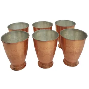 لیوان مسی مدل پایه دار زنجان کد L6p1 بسته ۶ عددی