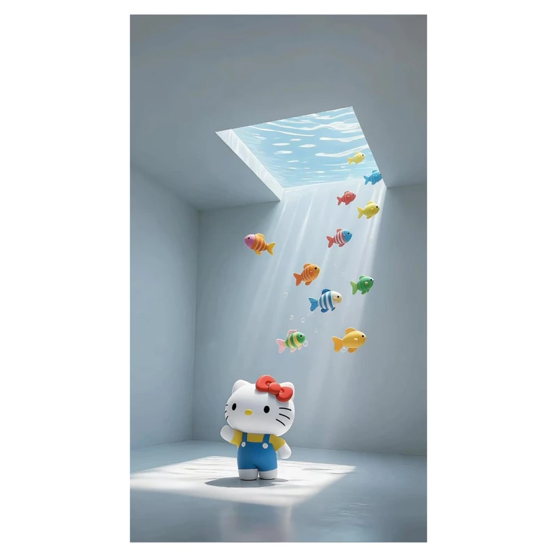 استیکر پارچه و لباس پاد آفرین مدل کارتونی کیتی جذاب کد 1171