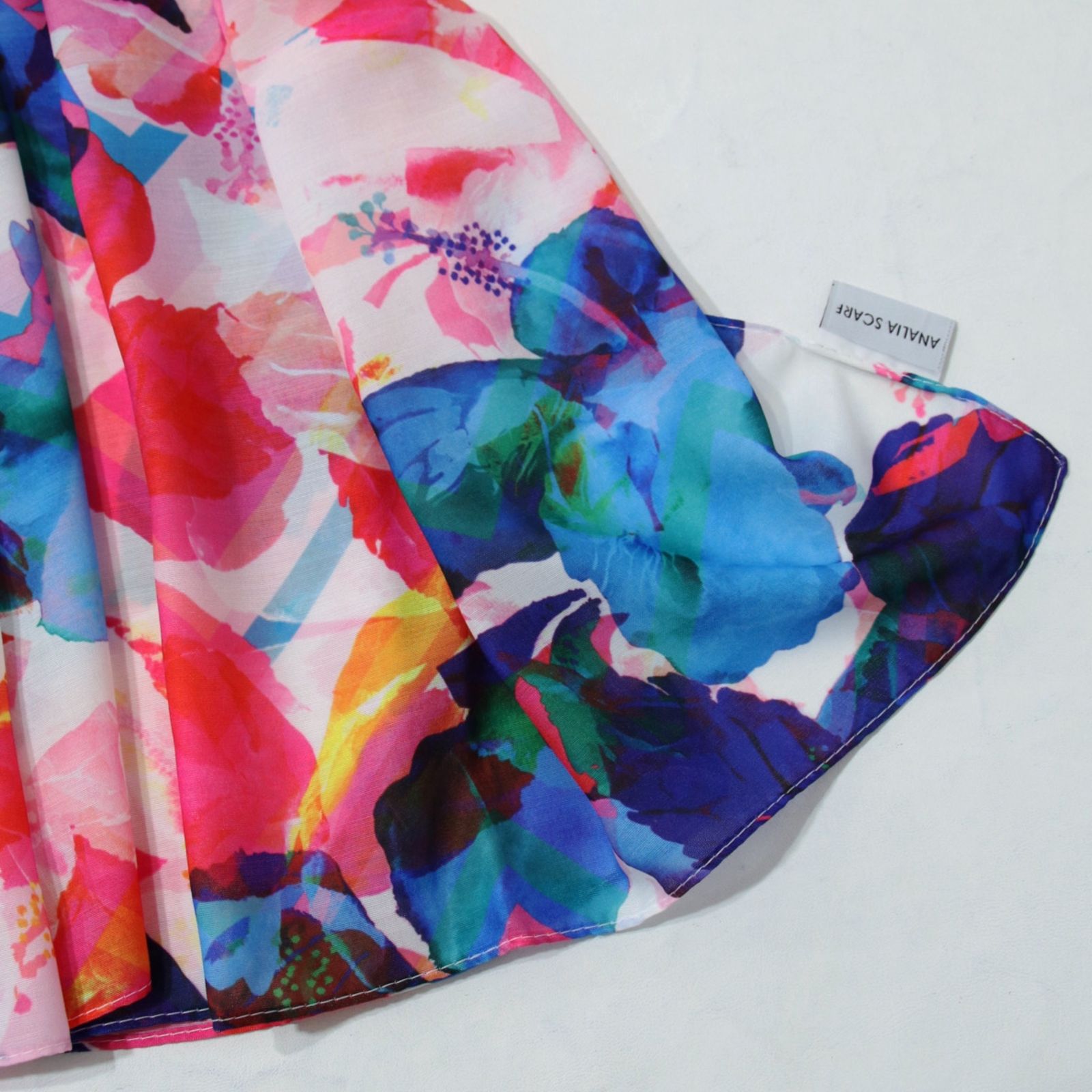 شال زنانه مدل نخی مزونی طرح آبرنگی بهاری کد ana-4090 -  - 4