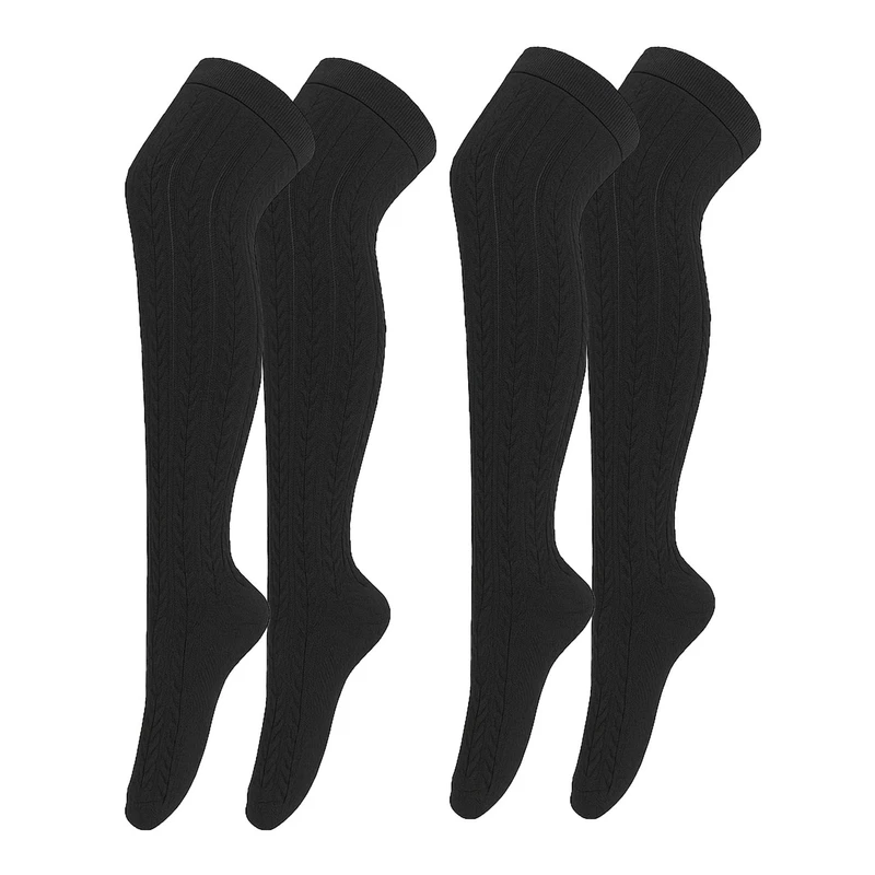 جوراب ساق بلند زنانه مدل بافت گندمی کد 2213 بسته 2 عددی