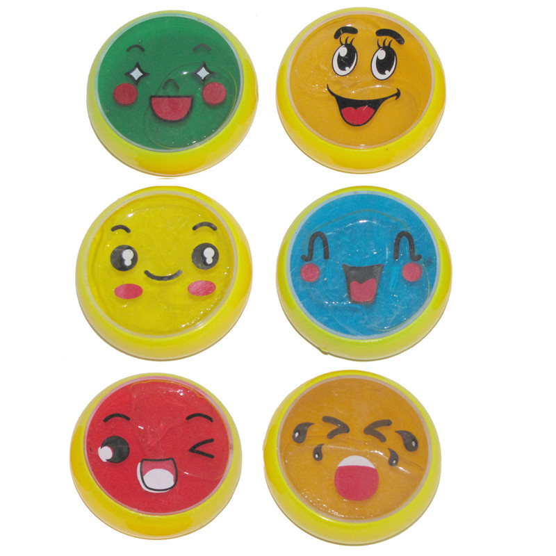 ژل بازی اسلایم مدل Emoji pack بسته 6 عددی