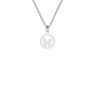 گردنبند نقره زنانه هایکا مدل پروانه و دایره کد n.ha2-4