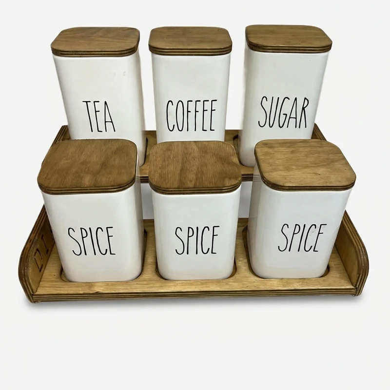 ست جای ادویه 7 پارچه مدل دریا به همراه استند