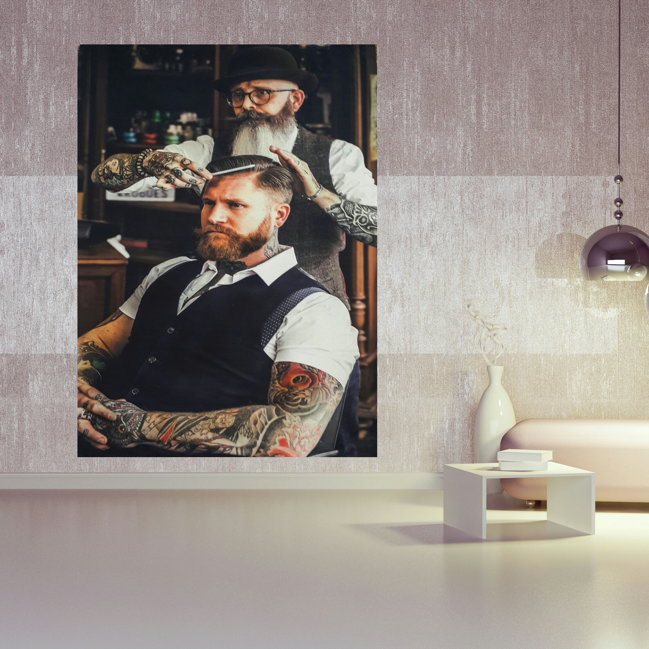 پوستر پارچه ای مدل بک دراپ آرایشگاه کد 008