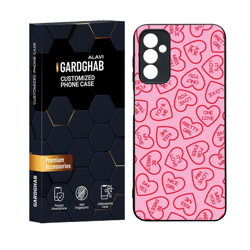 کاور گارد قاب علوی دورژله ای پشت گلس مدل عاشقانه مناسب برای گوشی موبایل سامسونگ Galaxy F13