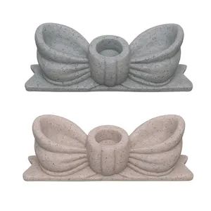 ست 2 تکه جاشمعی سنگی مدل پاپیونی