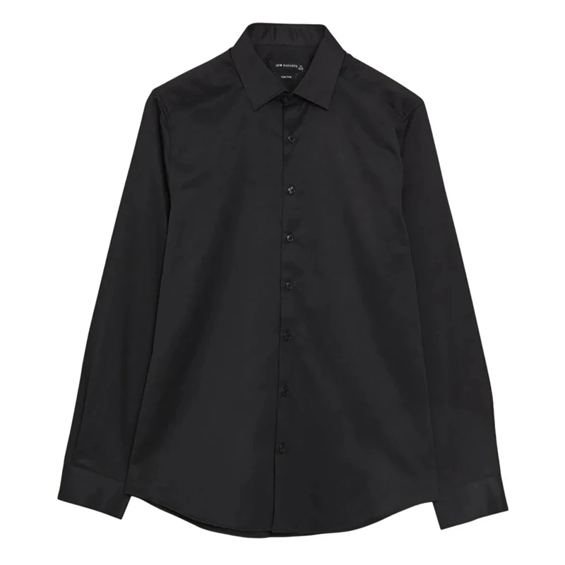 پیراهن آستین بلند یقه برگردان مردانه ال سی وایکیکی مدل اسلیم افکت