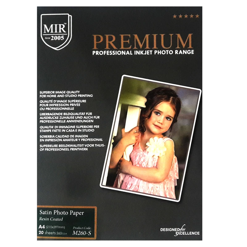 کاغذ چاپ عکس ساتین گلاسه میر مدل M260-S-A4 سایز A4 بسته 20 عددی
