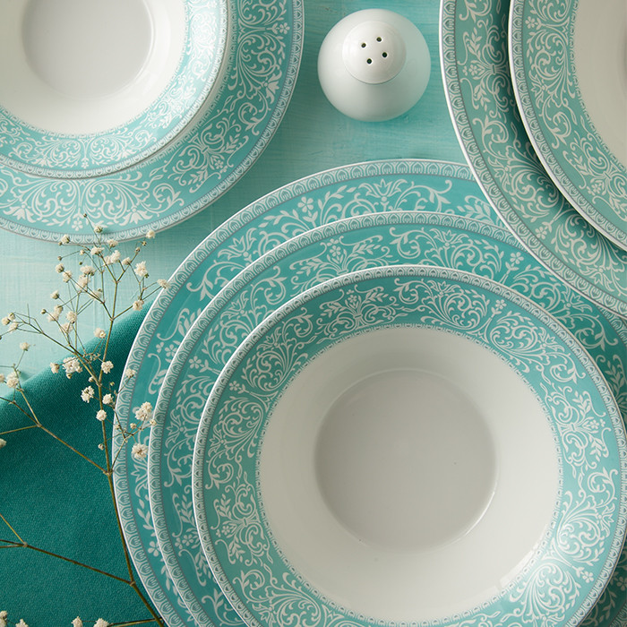 سرویس چینی 35 پارچه غذاخوری چینی زرین ایران طرح شهرزاد مدل ورونا درجه یک