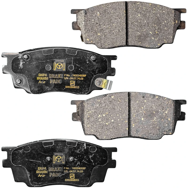 لنت ترمز جلو خودرو شرکت تولیدی قطعات جلوبندی خودرو ایران لاهیجان مدل 002676 دو جفت مناسب برای زوتی Z300 ، سایپا آریو S300