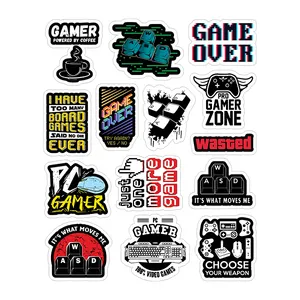 استیکر لپ تاپ توییجین و موییجین طرح gamer کد 01 مجموعه 14 عددی