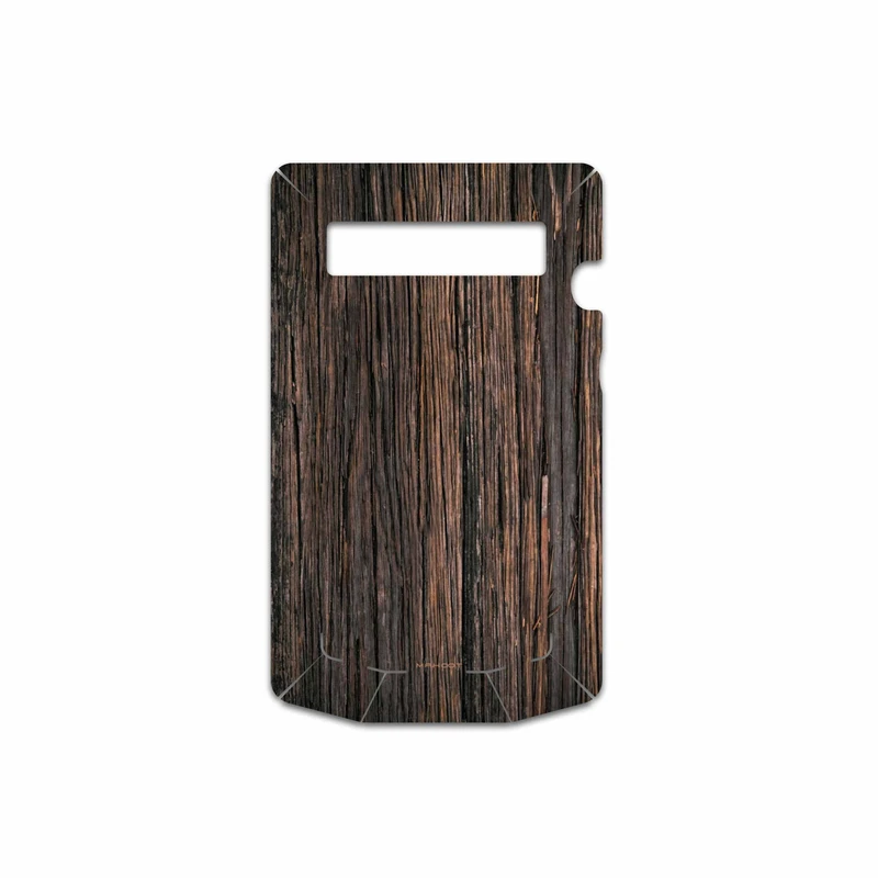 برچسب پوششی ماهوت مدل Burned-Wood مناسب برای گوشی موبایل بلک بری P9981
