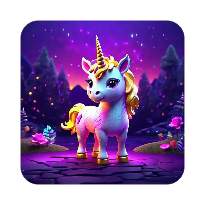 زیر لیوانی کاکتی طرح اسب تک شاخ و یونیکورن مدل mp30683