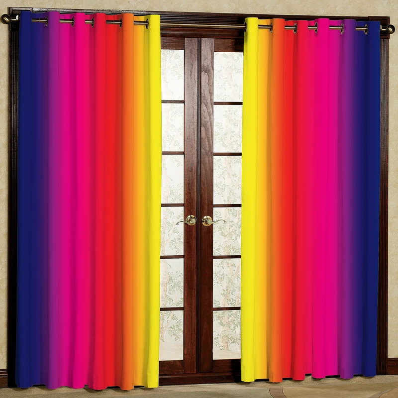 پرده مدل رنگی رنگی هازان پانچی کد 4495 سایز 140x200 سانتی متر